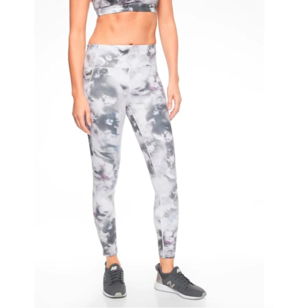 Athleta Run Free Winter‎ Garden 7/8 Tight Gray Small